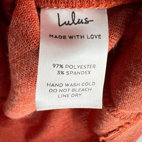 Lulus Conversation Starter Rust Orange Midi Knit Dress Size Small NWT - Picture 8 of 9